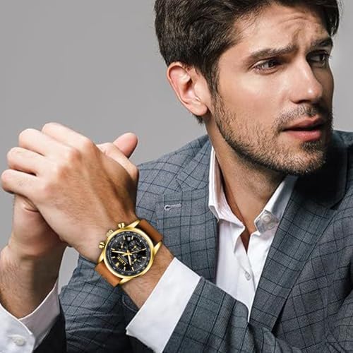 Image of LIGE Mens Roulette Wheel Watches Casino Themed Quartz Analog Watch 3ATM Waterproof Glowing Man Wrist Watches