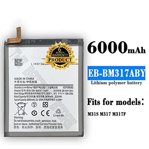 Image of THE BATTERY STORE Original EB-BM317ABY Battery for Samsung Galaxy M31s Battery with 6 Month Warranty and high Capacity Battery Backup.(for M31S BN317ABY)