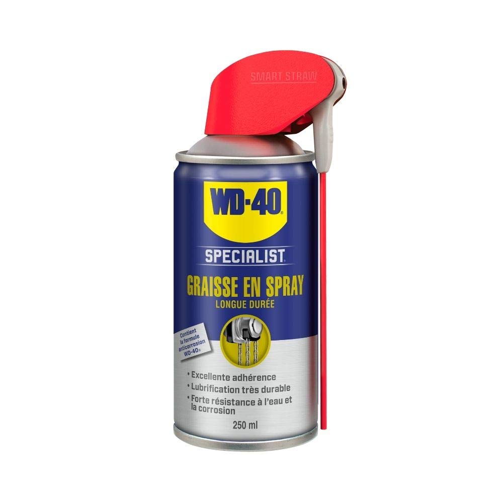 WD-40 Specialist • Graisse en Spray • Spray Double Position • Protection contre la corrosion • Extrêmement Durable • Adhère à toutes surfaces • Carton de 12 aérosols de 250 ML