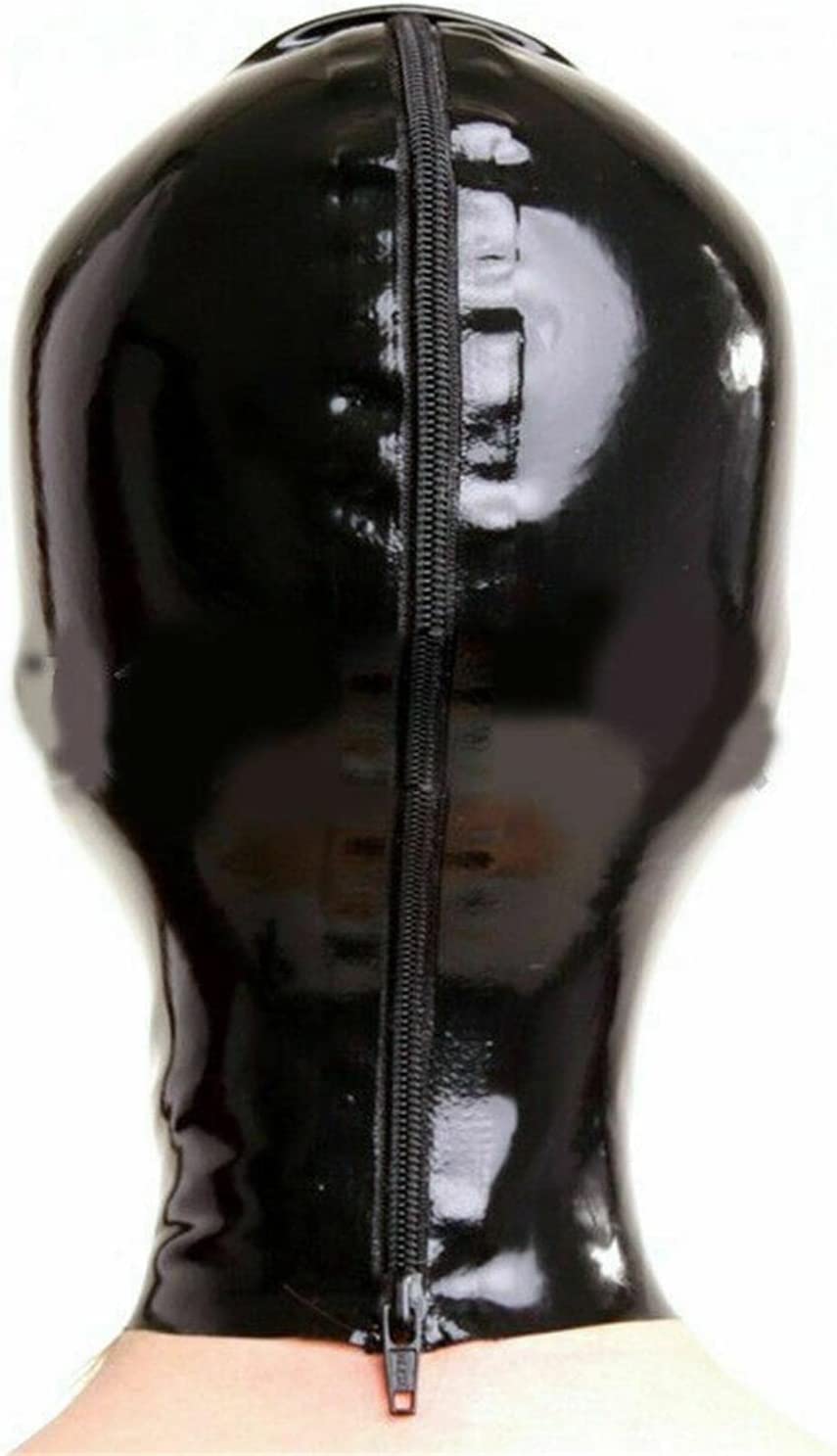 Masque intégral avec ouverture pour les yeux et la bouche, cagoule transparente en latex avec fermeture éclair pour fête et cosplay
