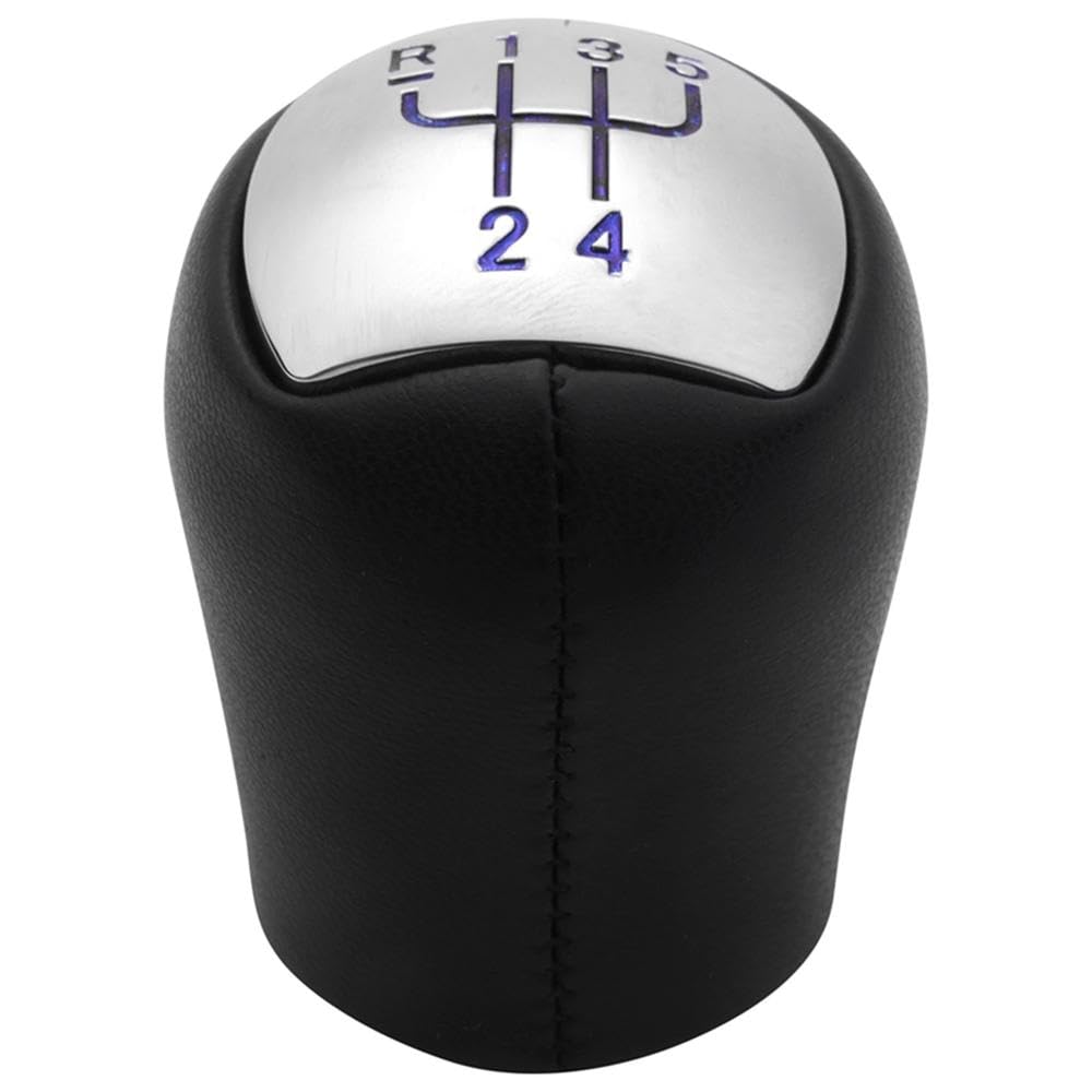 YDXHERTA 5 Speed Leather Manual Car Gear Shift Knob Shifter Lever for Renault Megane Clio II for Twingo Kangoo for Logan Blue Auto Parts
