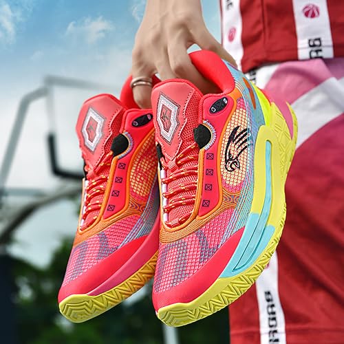 Image of Men's High-Top Basketball Shoes Anti-Slip and Wear-Resistant Soles Running Shoes Graffiti Design Fashionable Sports Shoes
