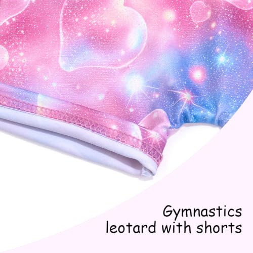 Image of Leotards for Girls Gymnastics Toddler Dance Biketards Mermaid Unicorn Athletic Dance Wear Shiny Rainbow Blue Hotpink