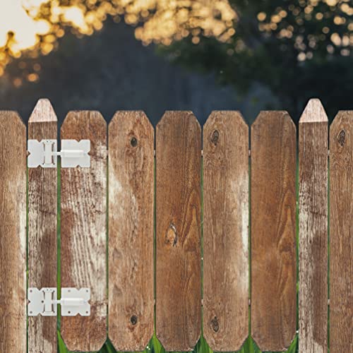 Image of Self Closing Gate Hinges Heavy Duty, 90 Degree Adjustable, 4Pcs | Heavy duty gate hinges fence hinges for Wooden /Vinyl /PVC Fences, with installation screws and swing adjuster tool, white