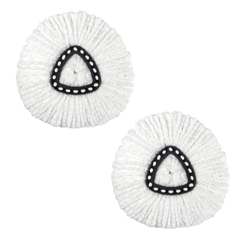 JZS Classic Microfibre Mop Replacement Heads for O-Cedar Spin Mop, Microfiber Spin Mop Refills, Easy Cleaning Mop Head Replacement Refill,2 Pack