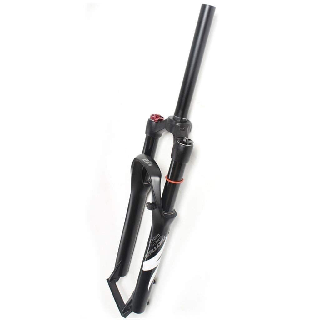 Forcella Ammortizzata per Bicicletta MTB 26/27,5/29 Pollici Forcella pneumatica in Lega di Alluminio Telecomando Controllo della Spalla Freno a Disco Tubo Nero Forcella anterio