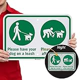 SmartSign - K-7114-EG-12x18 'Please Have Your Dog On A Leash, Pick Up After Your Pet' Sign | 12' x 18' 3M Engineer Grade Reflective Aluminum Green on White