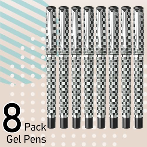 8 bolígrafos de tinta negra gel 0.5mm rápido secado miniatura 7