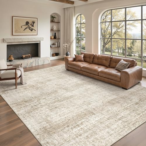 Best Rugs for Light Wood Floors to Enhance Your Home Decor 5 Cochyean 8x10 Area Rugs - Washable Rug for Living Room, Ultra-Thin Abstract Rug, Indoor Non-Slip Rug for Bedroom, Stain Resistant Large Area Rug,Light Brown