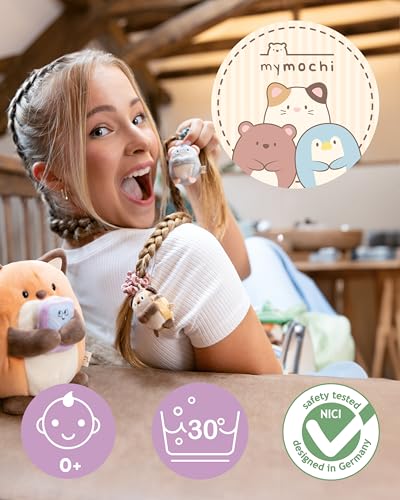 NICI MYMOCHI Kuscheltier Hamster Shai 27cm mit Keks grau - Stofftier aus weichem Plüsch, niedliches Plüschtier zum Kuscheln und Spielen, für Kinder & Erwachsene, tolle Geschenkidee - 61156