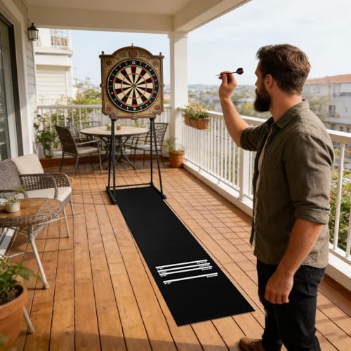 Tapis pour fléchettes antidérapant évite les rayures au sol et marque les distances - 2