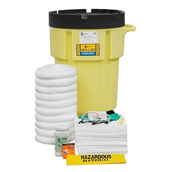 ENPAC 95-Gallon Wheeled Poly SpillPack Spill Kit, Universal/Aggressive/Oil-Only Absorbents, Drum Not Included Oil-Only