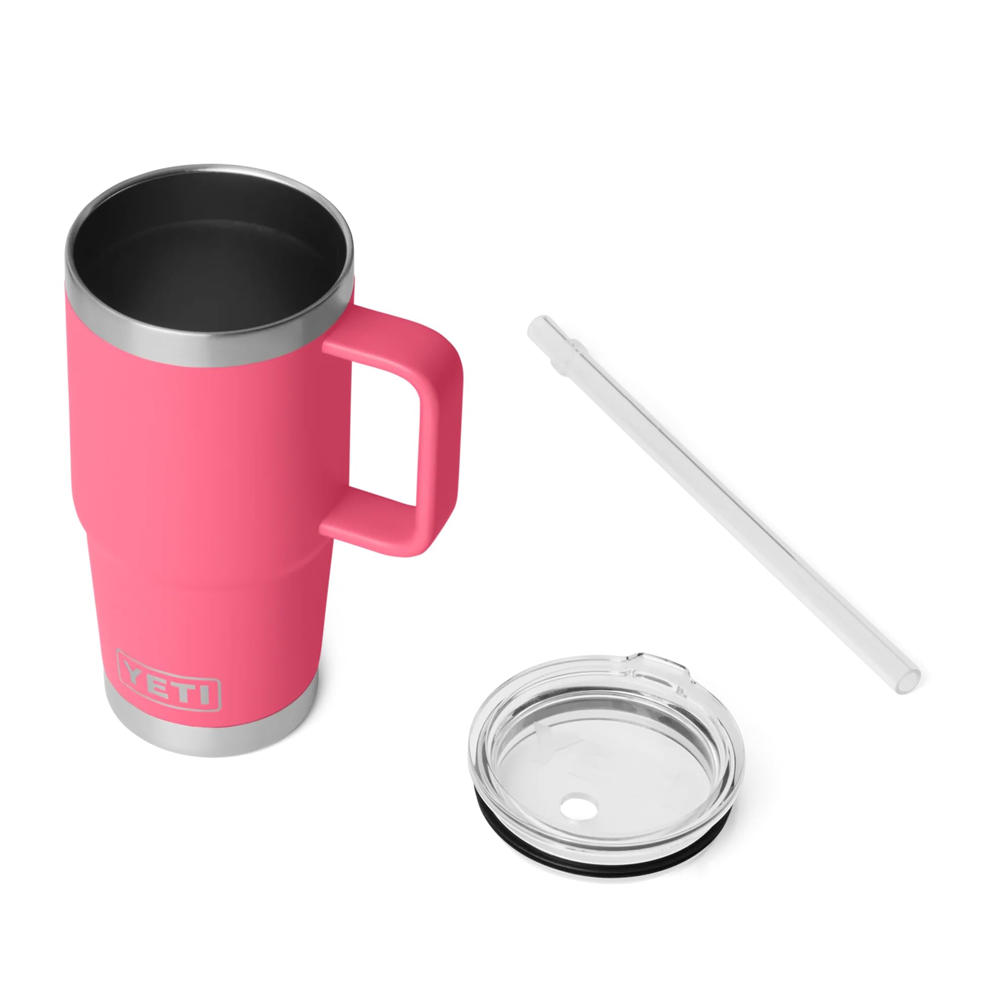YETI Rambler - Taza de acero inoxidable aislada al vacío con tapa Stronghold, rosa tropical, 739 ml