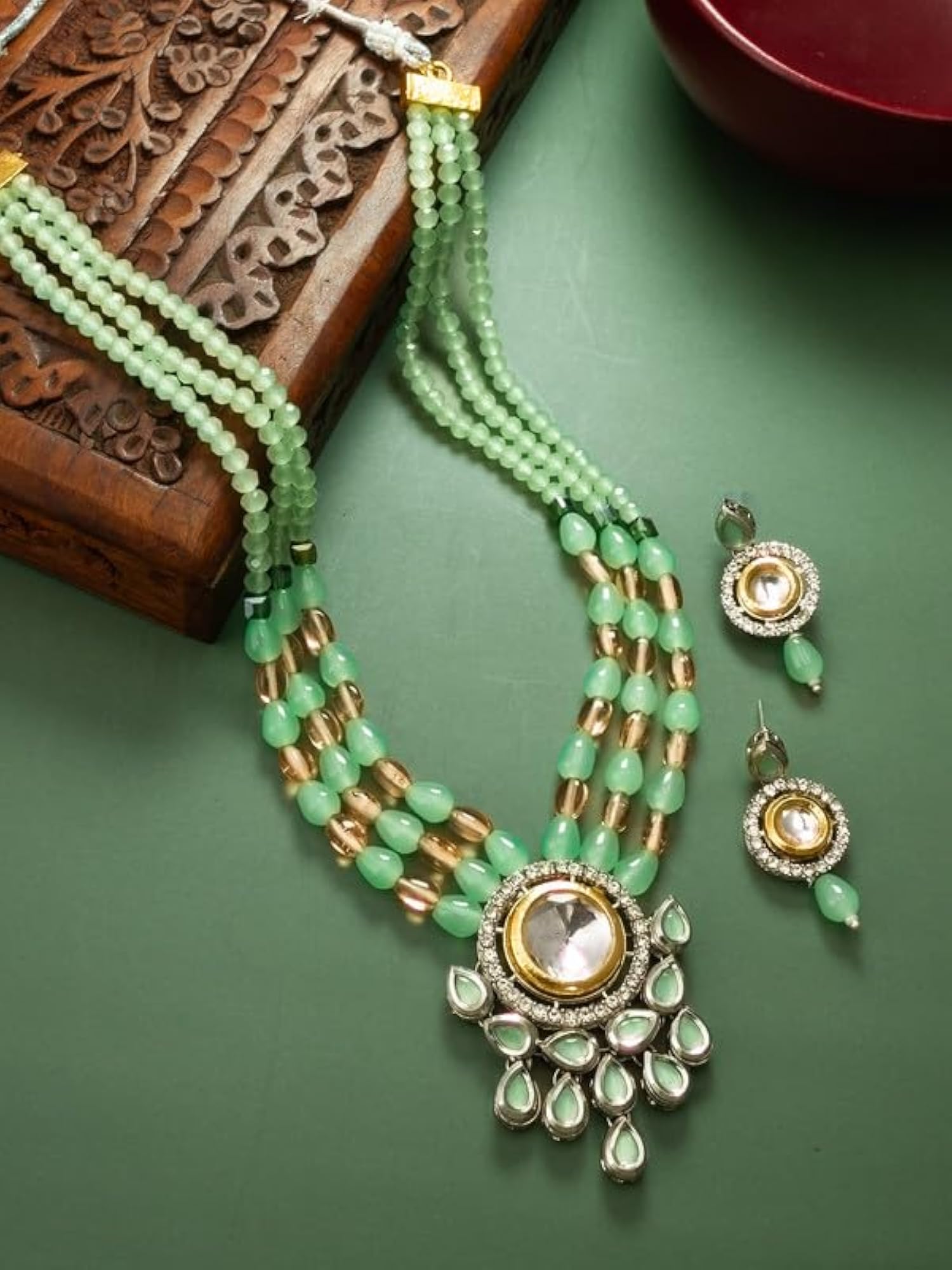 Stone Studded & Beaded Jewellery Set