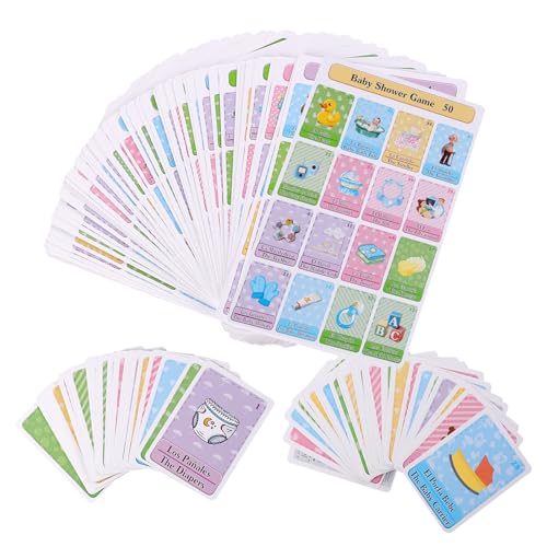 Ambercalm Baby Shower Games in Spanish English for 50 Players Mexican Bingo Juegos para Baby Shower en Espaol for Boy and Girl Funny Spanish Bingo Card Games