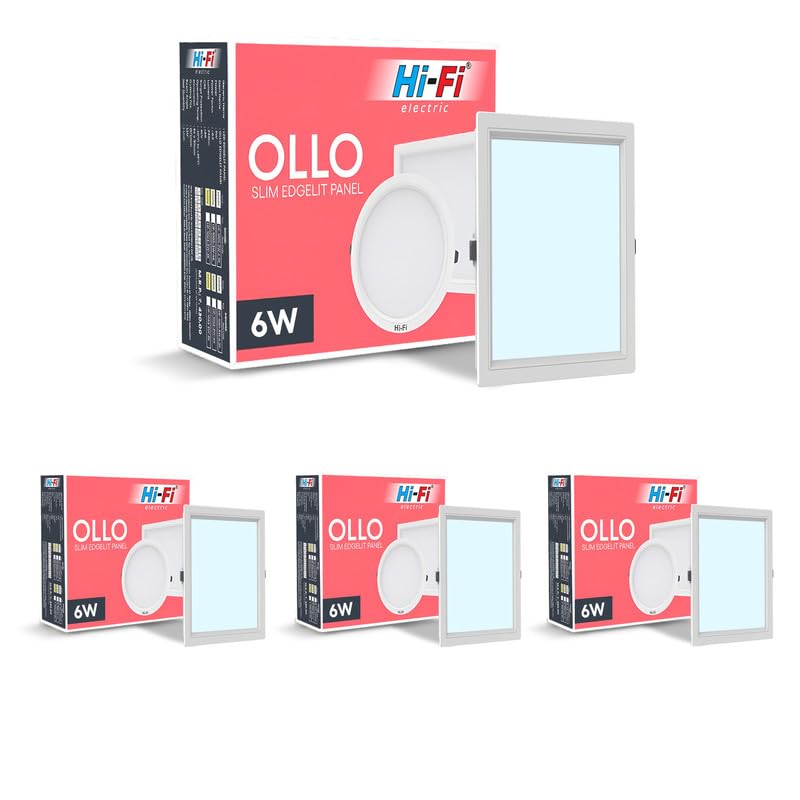 Image of Hi-Fi OLLO 6 watt Downlight for Junction Box | Cool Day White (6500K) |68 mm Cutout| Inbuld Driver| Square Ied Light for Ceiling Pack of 4