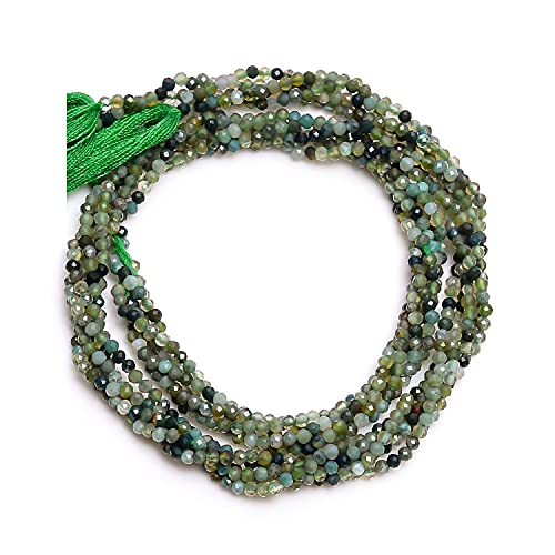 Agate mousse perles en vrac rondelles facettées 2mm pour la fabrication de bijoux DIY