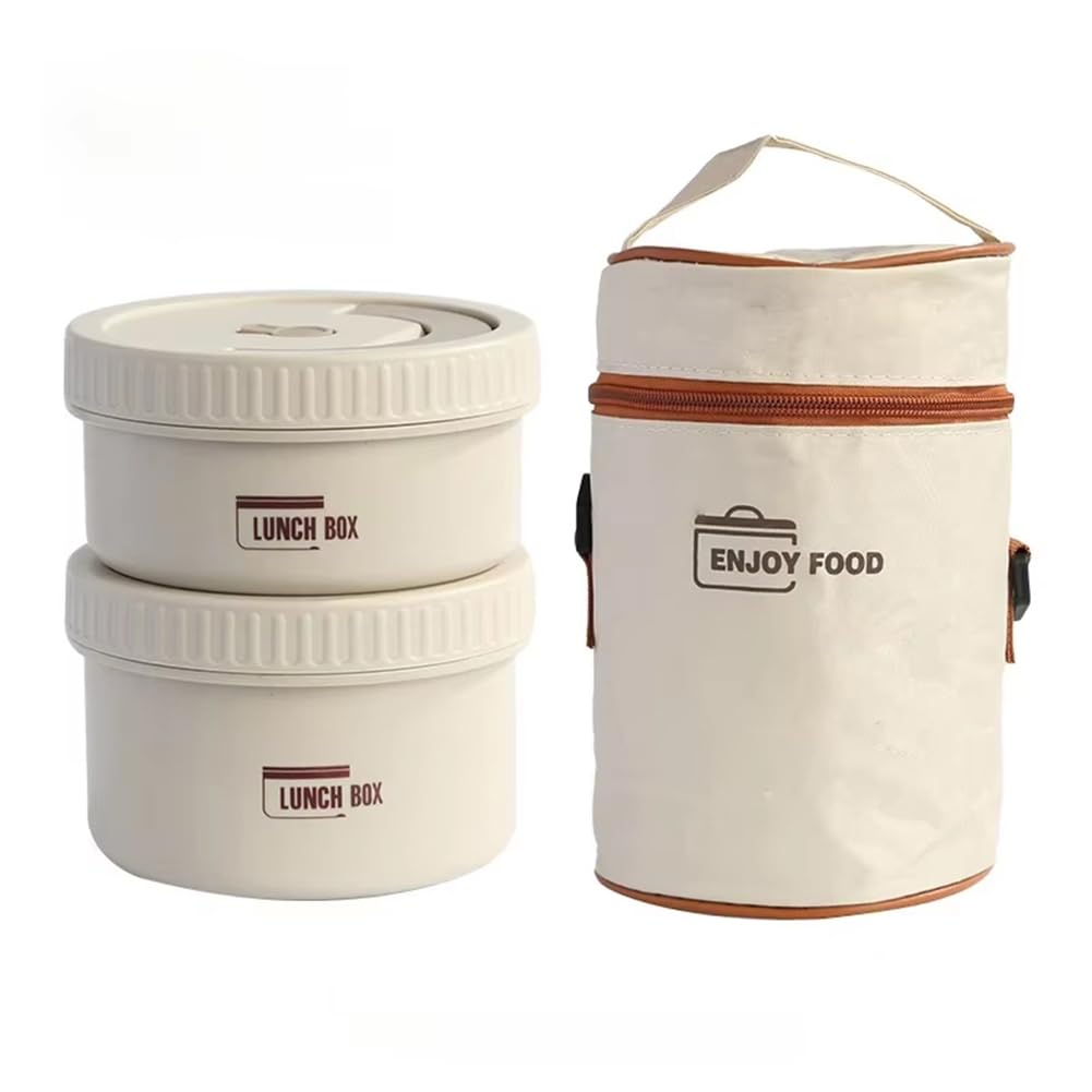 CTRLZS Stainless Steel Thermal Insulated Lunch Box, Meal Container with Insulation Bag, Food Storage for Hot and Cold Meals B
