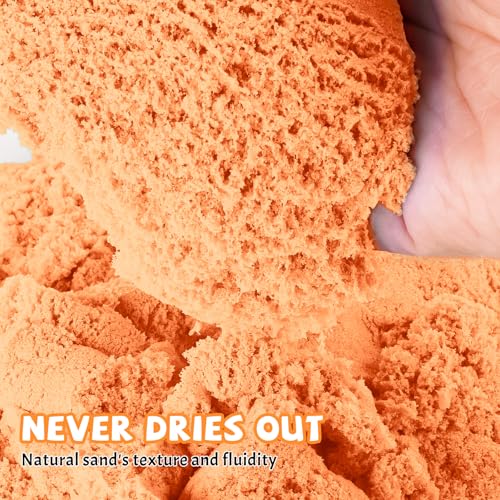 Image of NiToy FlexiSand 2.2Lbs Sand Toy, Never Dries Out-Fun for 3 Years and up Kids Bulk Refill for Sensory Sand Box Toys, Ideal for Shaping, Squeezing and Molding (Orange)