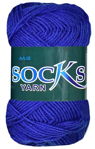 Image of M.G ENTERPRISE Premium Socks high Strength Nylon Yarn Suitable for Socks, Accessories, and Home Decor. Royal 200 GMS-MQ Art-ACHH