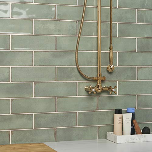 Santa Fe Green 3.93 In. X 11.96 In. Polished Ceramic Wall Tile (33 Pieces 10.76 Sq. Ft. / Case) #TOP1
