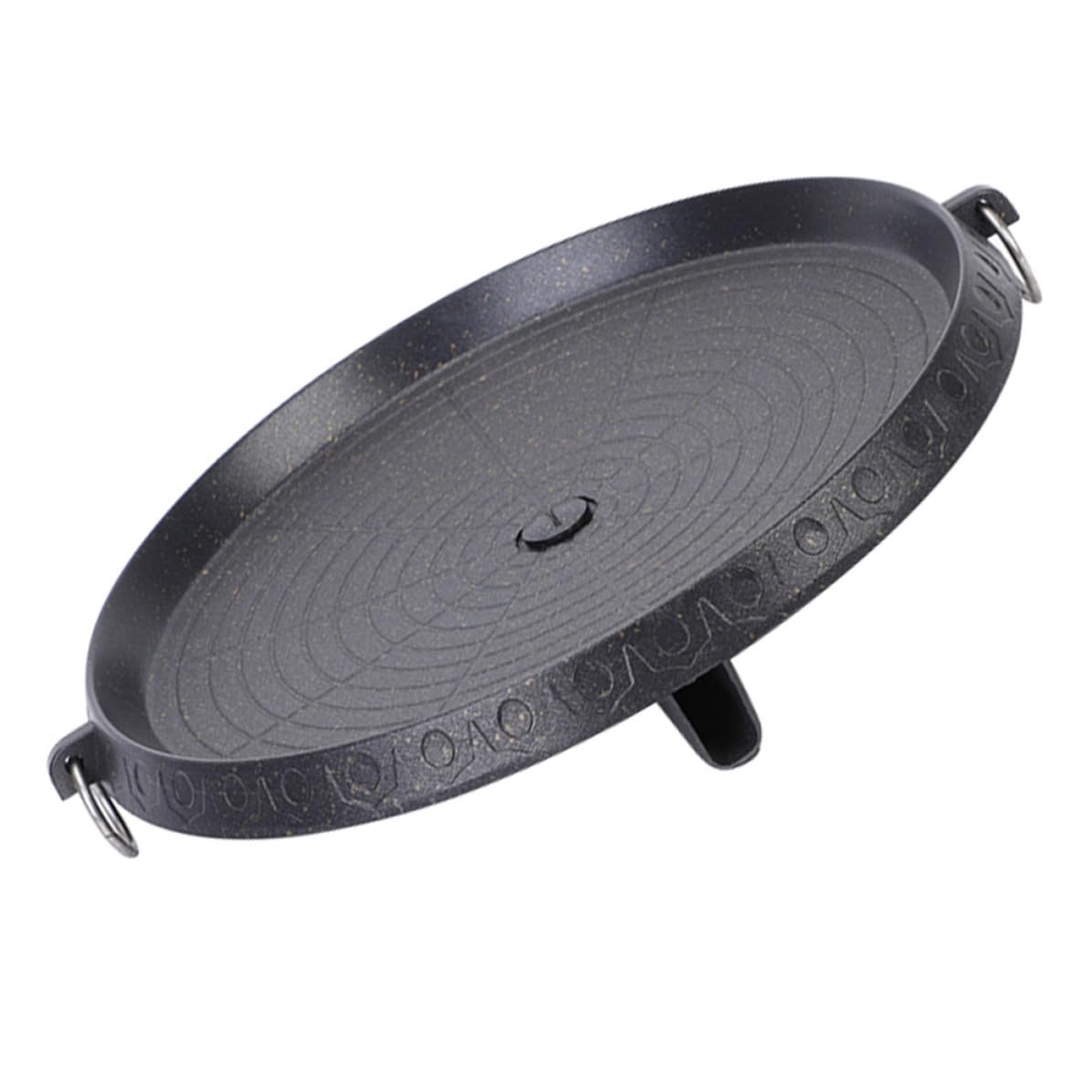 Generico Padella in Ferro Nera per Barbecue Coreana Antiaderente | Distribuzione Uniforme del Calore, Formato Compatto, per Barbecue in Giardino