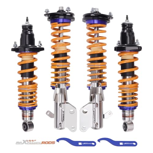 maXpeedingrods Coilover for Honda Civic Coupe 2001-2005, Preset Damping Shock Absorber Struts, Height Adjustable Coilovers Suspension Kits, Street Comfort C1 Upgraded Series Lowering Kits Gold