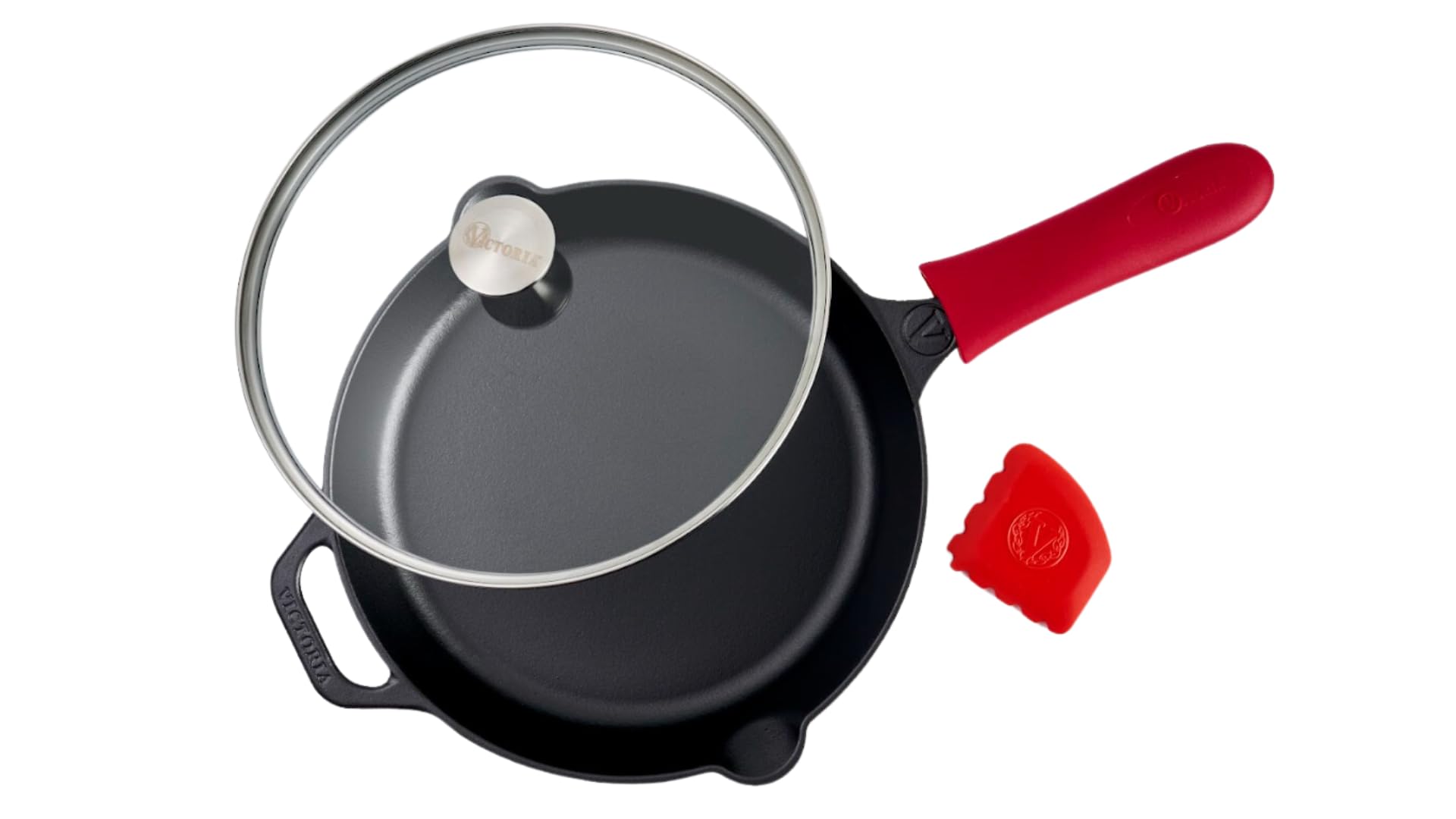 Victoria 12 Inch Cast Iron Skillet Set