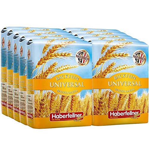 Weizenmehl Typ 405 (DE) 480 (AT) universal | Haberfellner Mehl zum Backen und Kochen - ohne Gentechnik und pestizid-kontrolliert | Geeignet als Brotmehl, Nudelmehl, Pizzamehl (10 x 1 kg) Cover