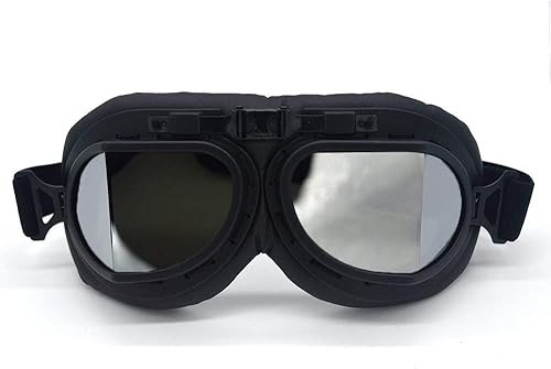 evomosa - Lentes estilo goggles de piloto para moto y motoneta, accesorio de protección para conductores, Negro