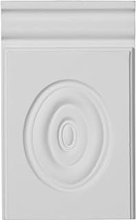 Ekena Millwork PB05X09X01AD 5 3/4" W X 9 3/8" H X 1" P Adonis Bullseye Plinth Block