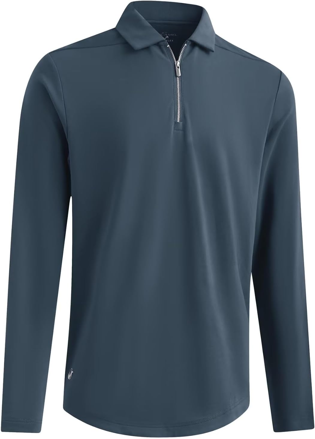 Quarter Zip Golf Polo Shirts for Men Long Sleeve Collared Shirts Lightweight Moisture Wicking Performance Polo Shirts Navy