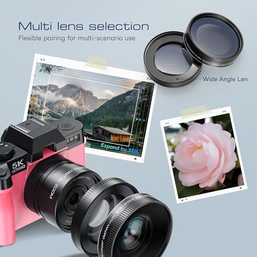 Image of G-Anica 5K 64MP Digital Cameras for Photography with Dual-Lens WiFi