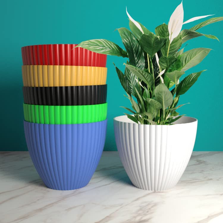 POWER PYE ELECTRONICS Ppye Plastic Flower Pot, Planter, Thick Line Design 12 In Size (Pack of6) 500Gm Each Heaviest Planter In Segment (Mix) (Multicolor) (B09VC9ZM6Q) Amazon Price History, Amazon Price Tracker