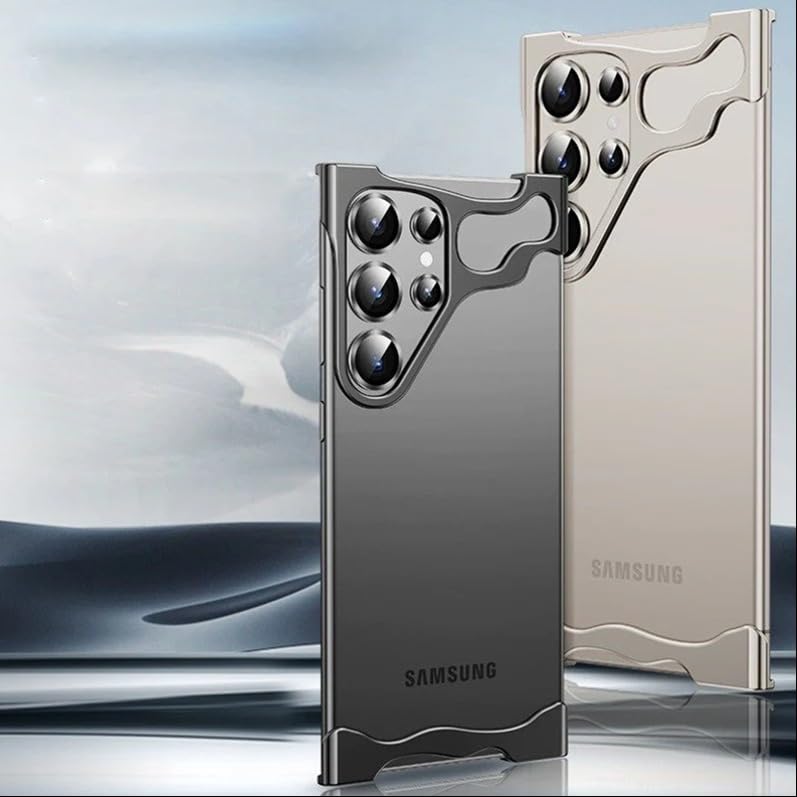 Image of MILLION CASES Back Cover Case for Samsung Galaxy S23 Shockproof Protective Titanium Frame Luxury Bumper Case for Men & Boys(Natural Titanium)