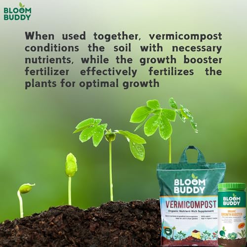 Image of Bloom Buddy Vermicompost & Organic Growth Booster Fertilizer 1kg Combo - Nourish Soil & Enhance Plant Growth