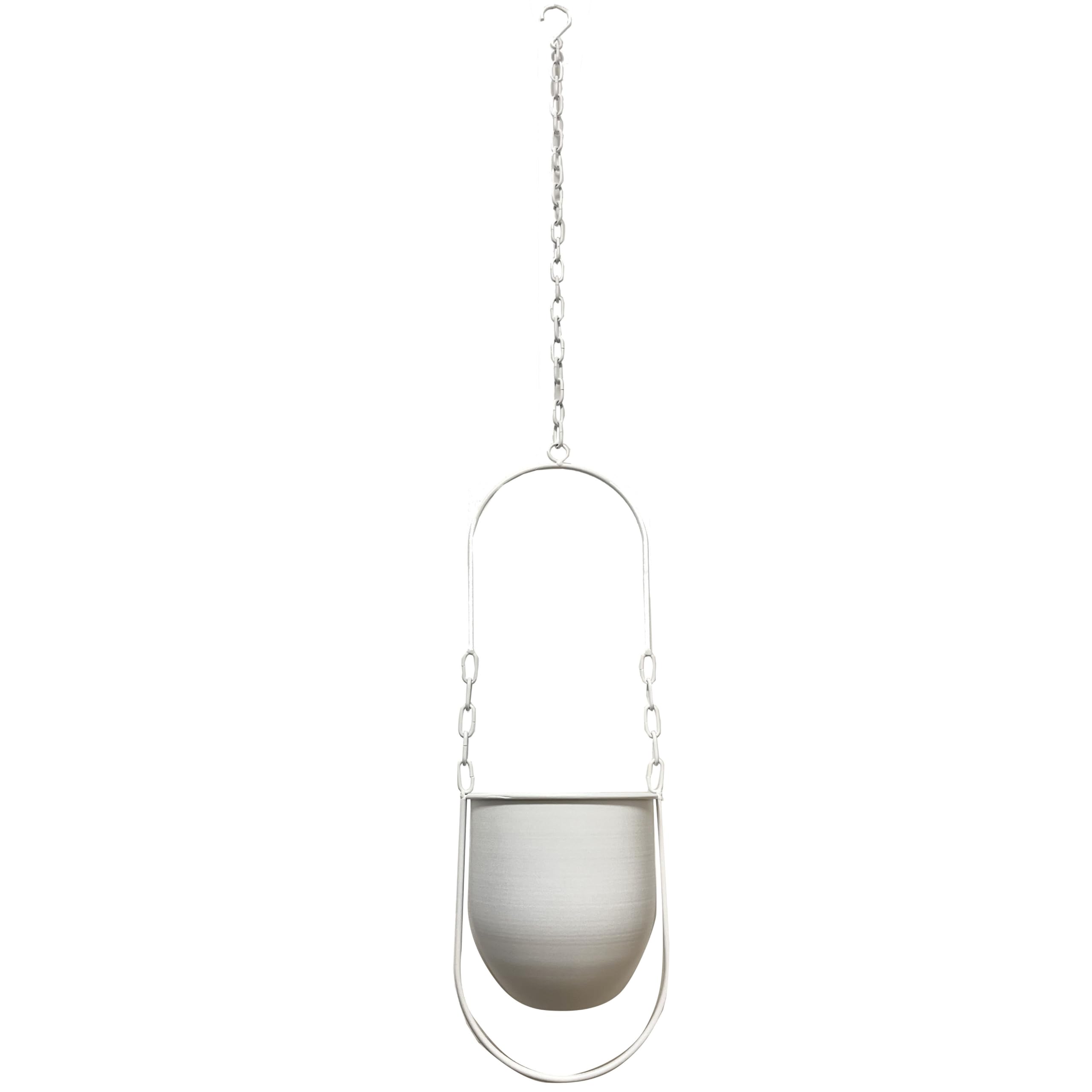 Beihaoer Hanging Decoration Pot Metal Boho Hanging Basket Ceiling Planter for Indoor Plants Succulents Air Plants Cactus (White) - Image 4