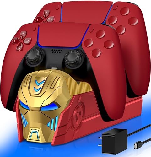 PS5 Controller Charger Station Compatible with PlayStation 5 Dualsense Controllers, PS5 Charging Dock with Charging Adapter