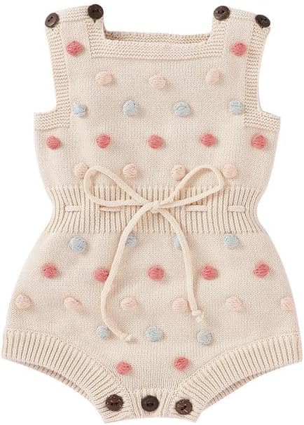 Neiwech Baby Girl Romper Sleeveless Pompoms Knit Rompers Newborn Little Girl Overall Jumpsuit Summer Outfits Clothes - Image 2