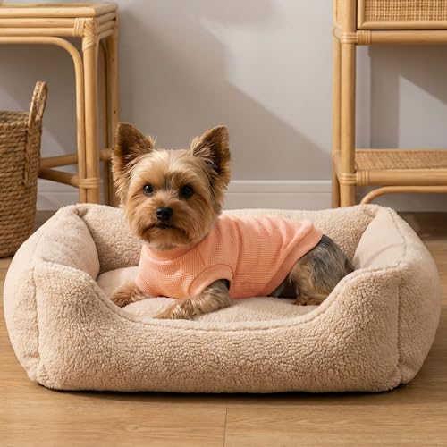 Image of 3 Pack Dog Shirt for Small Supplies Functional Waffle Dog Clothes Warm Soft Sweatshirt Outfit for Dogs Cats Pet Apparel