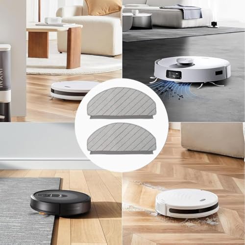 Image of Replacement Mop Cloths Compatible with Ecovacs Deebot N20 Pro, N30 White and N30 Plus - Replacement Parts for Robotic Vacuum Cleaner | Set of 2 Washable, Reusable Microfiber Mops for Cleaning