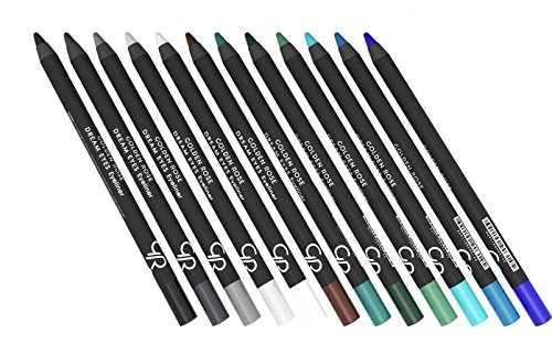 GR Cosmetics Dream Eyes Pencil Eyeliner Set of 12 Colors & FREE Sharpener, Paraben-Free, Cruelty-Free