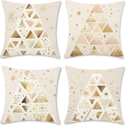 Fcunjuun Cojines de Exterior, Funda Cojin 65x65cm Fundas Cojines Estrella Impermeable Decorativa Funda Cojín con GeometríA, Un Juego Cuatro, para Dormitorio Al Aire Libre Banco de Jardín P-5