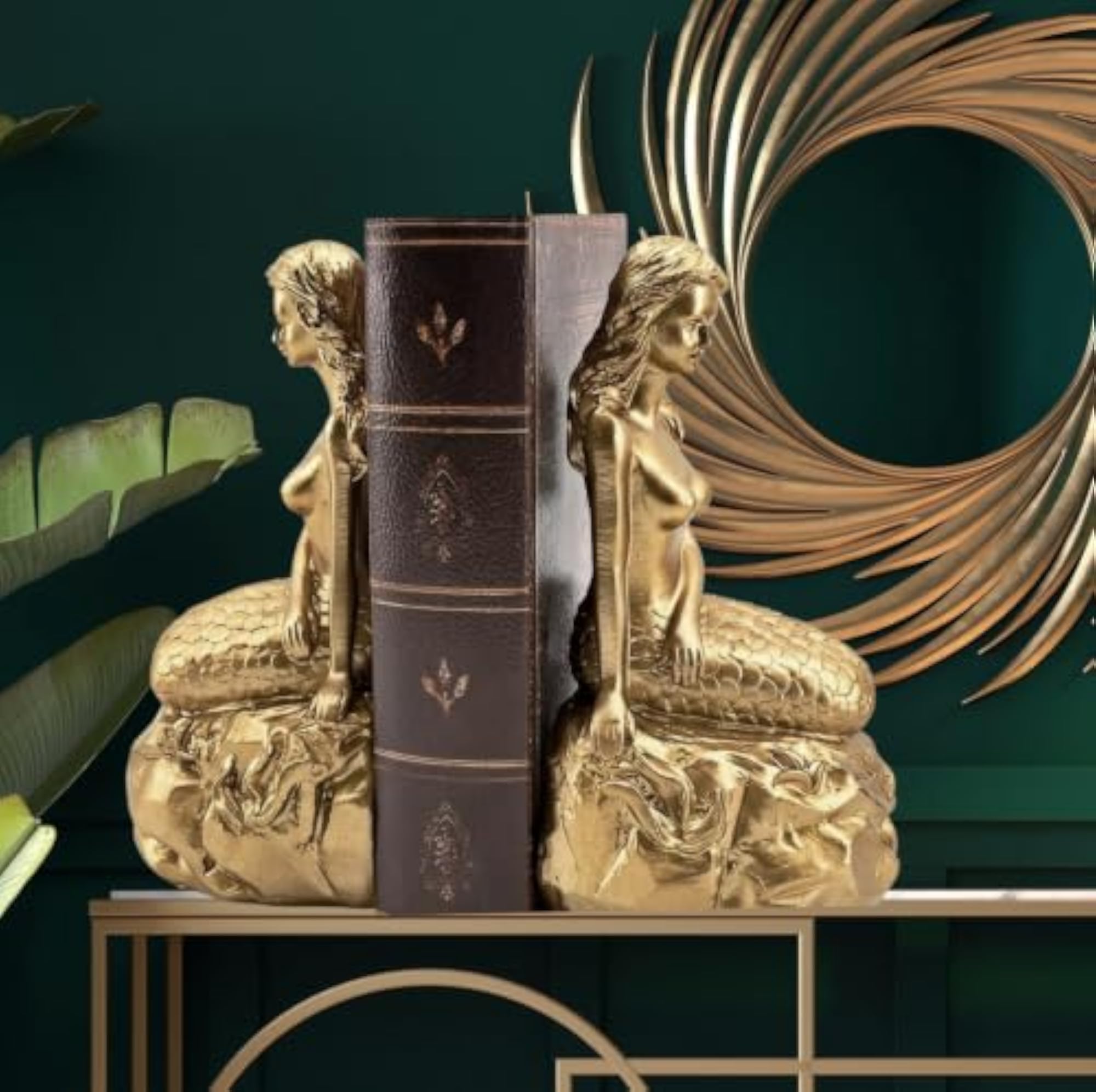 Mythical Mermaid Bookends, Nautical Bookends for Home Decor