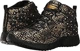 Skechers Women's Burst Seeing Stars High Top,Black/Gold,US 8.5 M