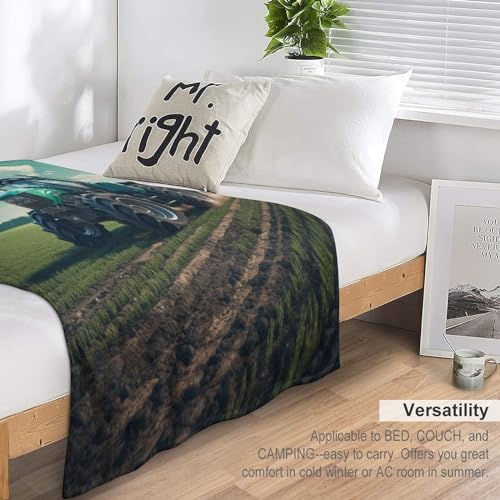 Couverture en flannel motif tracteur pour moments cocooning au lit