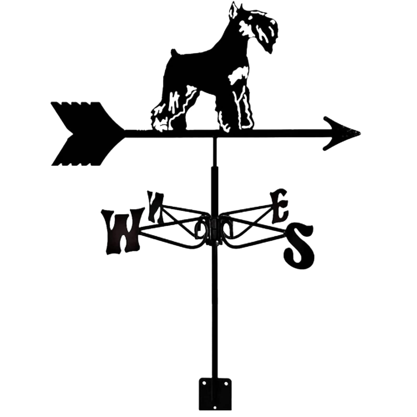 WIQUYBML Wind Vane Weathervane Schnauzer Puppy Ornament Weather Direction Indicator with Anti-Rust Coating, Garden Stake Yard Roof Mount