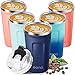 Amazon Brand - Eono Termo Cafe para Llevar 380 ml, Vaso Termico Cafe para Bebidas Frías y Calientes, Reutilizable Taza Termo con doble pared de Acero Inoxidable sin BPA y Fácil de Limpiar