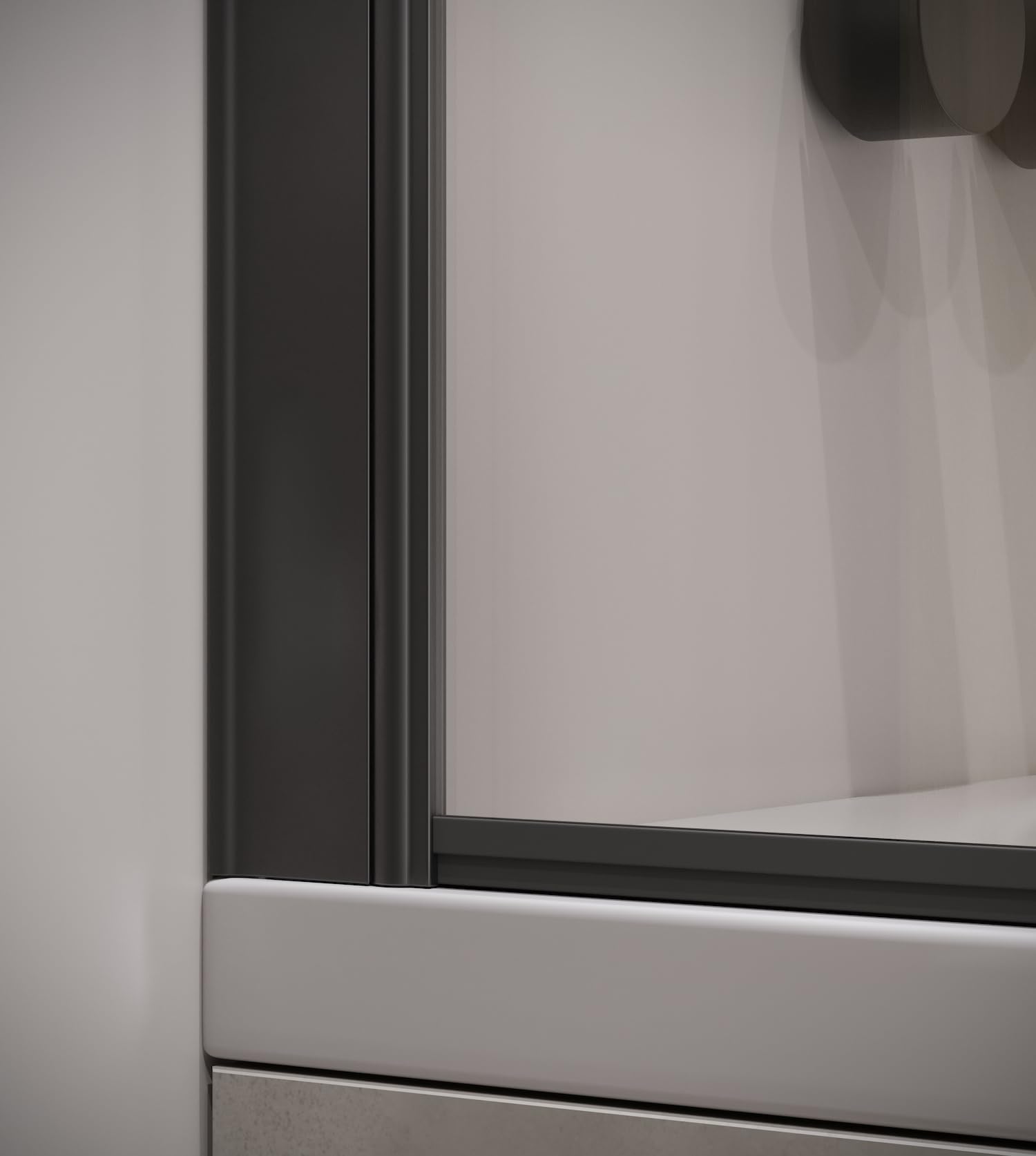Mampara de baño Torino 60 x 140 cm - Negro - Mampara de baño Giratoria 5 mm de espesor - Cristal de seguridad y Antical
