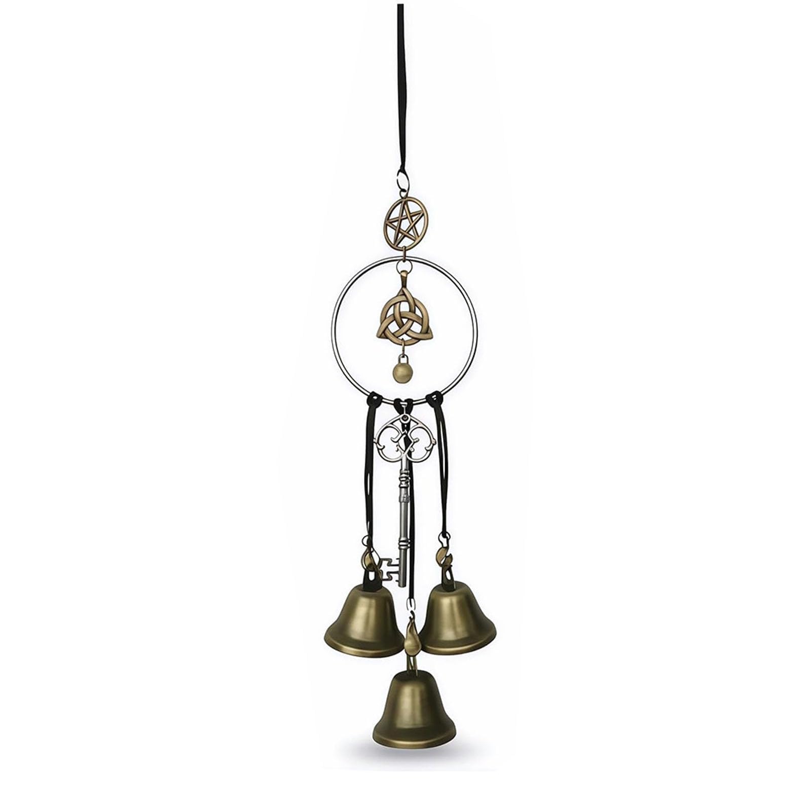 Witch Bells for Home Protection Handmade Witch Bells for Door Knob Hanging Wind Chimes with 3 Bells for Home Decor and Witch Gifts for Women